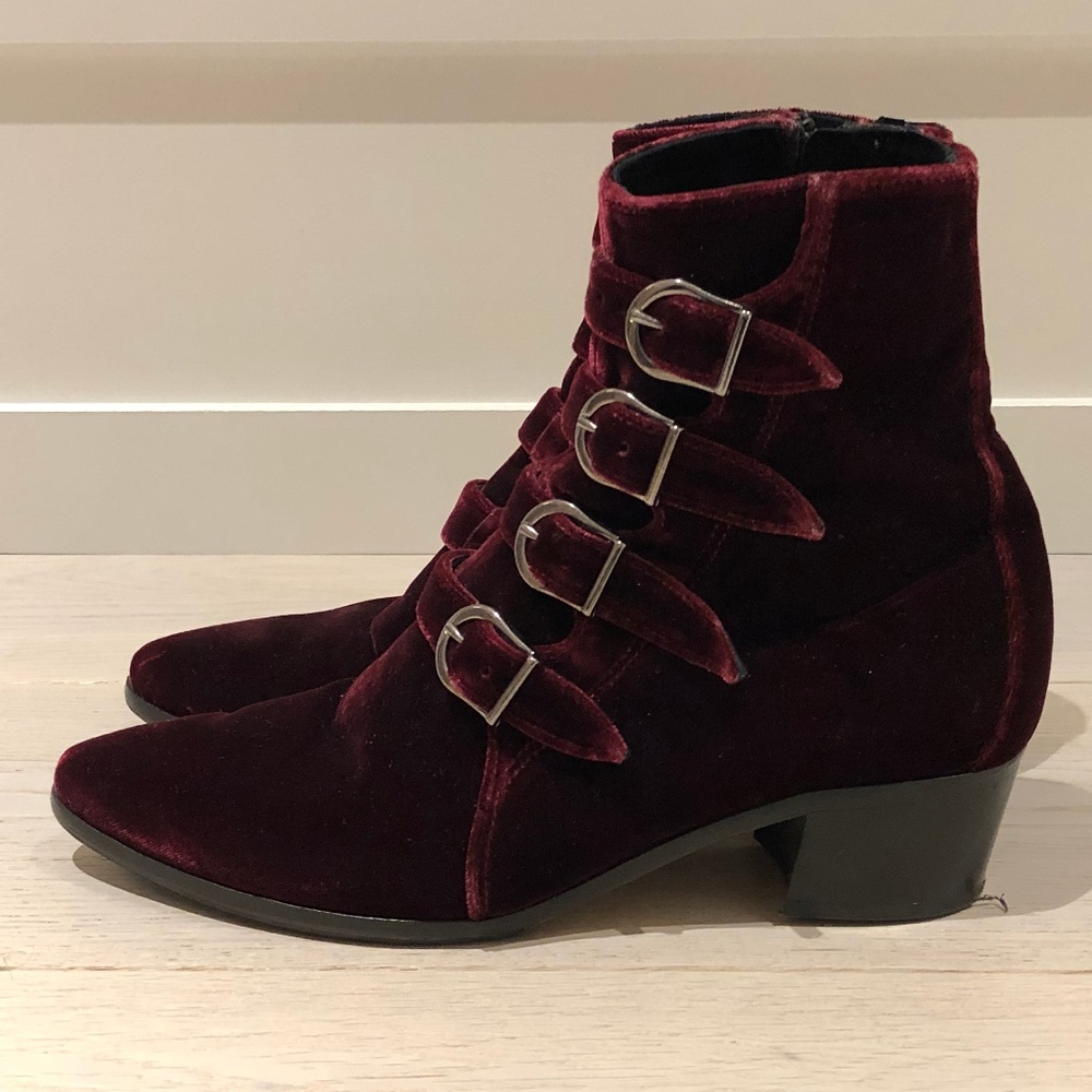 Modern Vice Burgundy Velvet Jett Boot